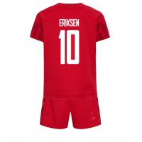 Fotballdrakt Barn Danmark Christian Eriksen #10 Hjemmedraktsett VM 2022 Kortermet (+ Korte bukser)